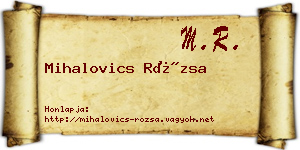 Mihalovics Rózsa névjegykártya