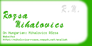 rozsa mihalovics business card