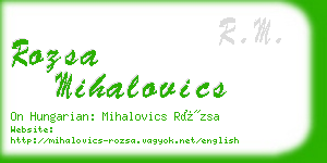 rozsa mihalovics business card